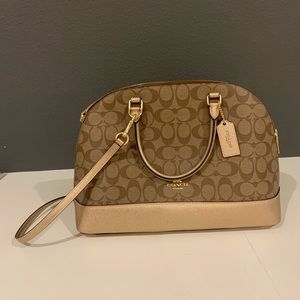COACH Tan & Rose Gold Purse Brand New